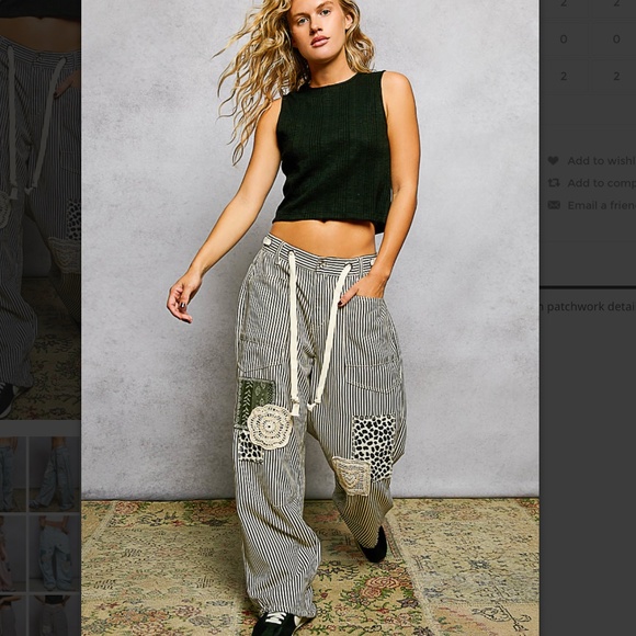 POL “ Dawn “ POL Denim Pants with Patchwork Detail 62A - Picture 2 of 9